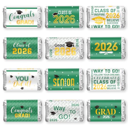 Graduation Decoration Label Sticker Congrats Mini Candy Bar Wrapper Class of Party Supplies for High School College Nursing Grad