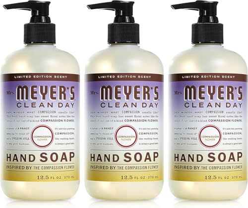 15% coupon - Mrs. Meyer's Compassion Flower Hand Soap, 12.5oz, 3 bottles