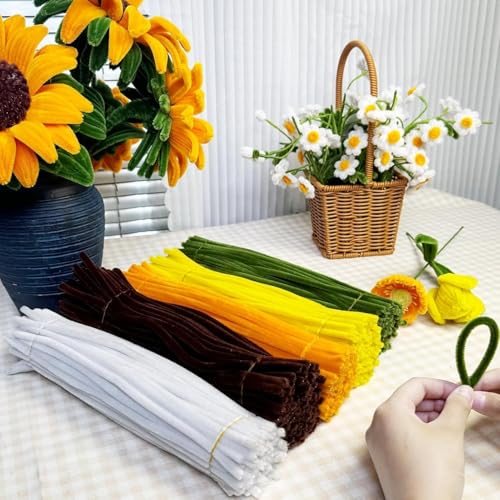 Image of Premium Chenille Stems Pipe Cleaners, Craft Supplies for DIY Art, Floral Creations, School Projects (Sunflower 250pcs)