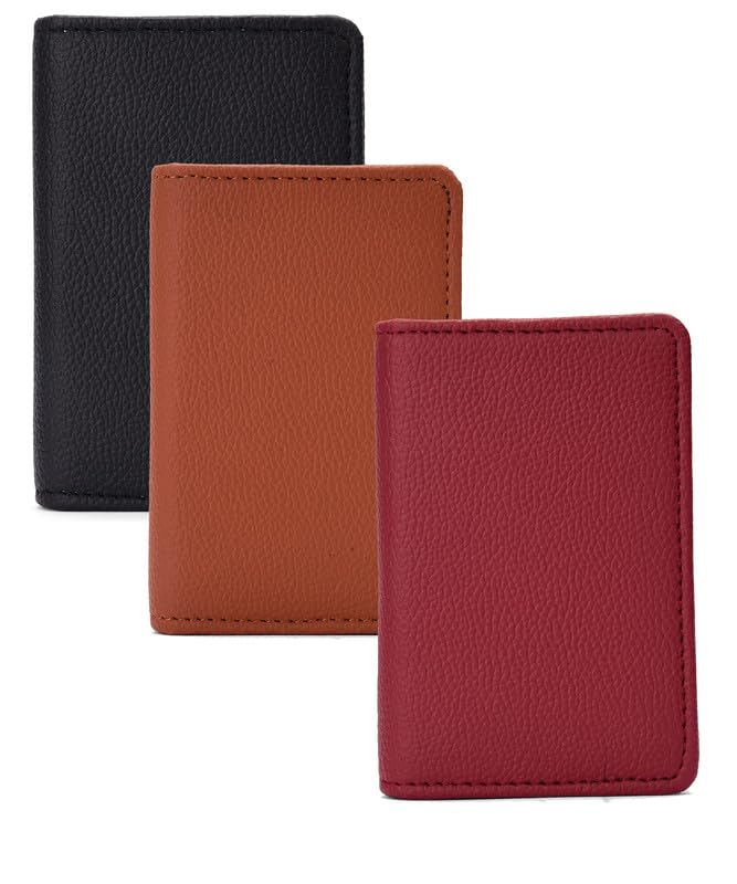essart PU Leather Key Case Pouch Wallet Set of 3 Keychain Key Pouch Holder Men & Women Key Pouch Holder, Bank Locker Key Pouch with 6 Hooks Zipper Closure Black-Brown-Cherry-image-33
