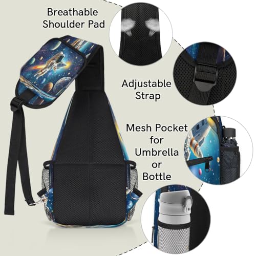 Sling Bag unisex para mujer y hombre estampado astronáuta miniatura 4