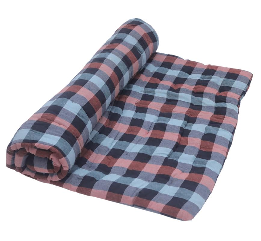CHILLI BILLI Cotton Single Bed, Foldable, Light Weight Mattress Soft Medium Gadda tarnsport line usable (Multi, 1 Sleeping Capacity, 3 x 6 ft or 72 x 36 Inch) (Pack of 1)