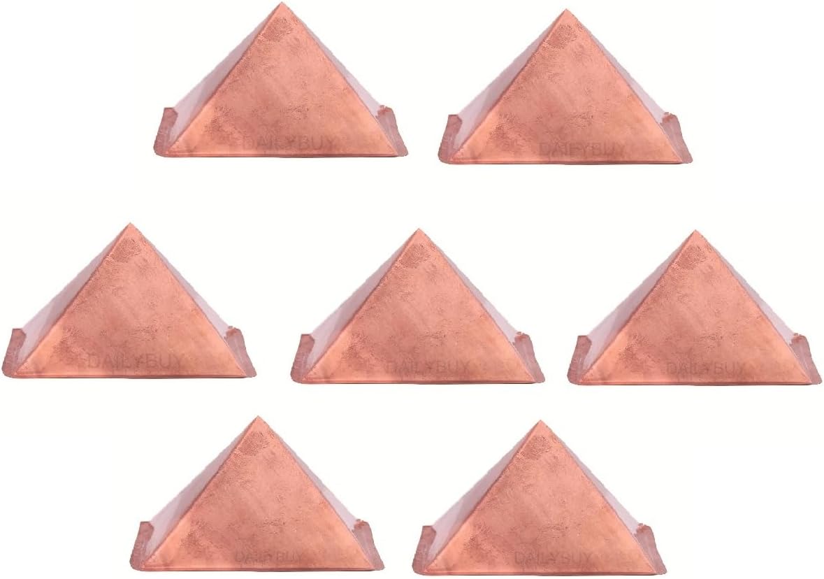 Pure Copper Pyramid 3x3 Inch for Positive Vastu Energy for Vibrations at Home, Office, Factory, Plot Powerful Positive Energy Remedies, for Health and Wealth Benefits Pack of 7