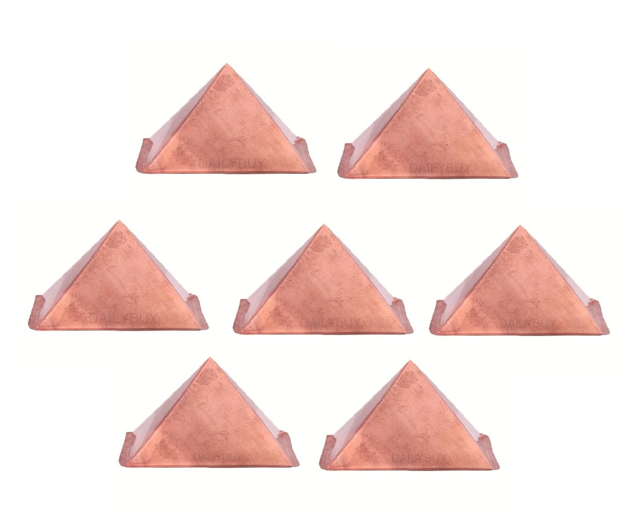 Pure Copper Pyramid 3x3 Inch for Positive Vastu Energy for Vibrations at Home, Office, Factory, Plot Powerful Positive Energy Remedies, for Health and Wealth Benefits Pack of 7