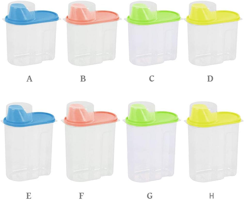 2 Ensemble Pot scellé avec Couvercle Rangement de Stockage Récipient de Distributeur PP PP Cuisine Rice Cereal Preservation Boîte, 3 Ensemble (Jaune 2,5 L)