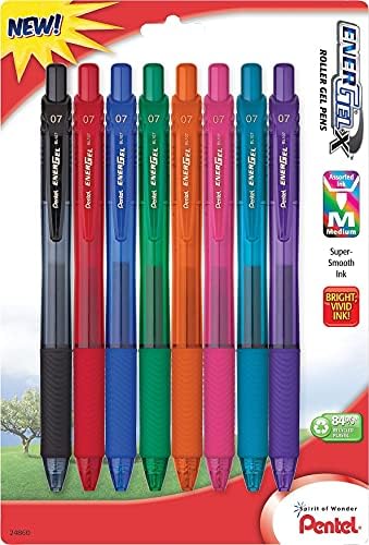 Pentel EnerGel-X Colors Retractable Liquid Gel Pen, 0.7mm, Metal Tip, Assorted Ink, 8 Pack (BL107CRBP8M) image 4