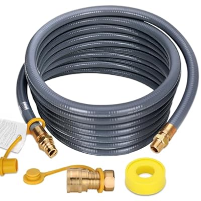 50FT 3/4" ID Natural Gas Hose with Quick Connect 3/4" ID Natural Gas Hose with Quick Connect Fittings for NG/LP Propane Appliances, Grill,Patio Heaters,Generators, Indoors & Outdoors