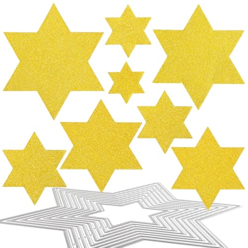 BOFUNX 8pcs Troqueles de Corte de Estrella Troquel Scrapbooking Multi-Tamaños Troqueles Plantilla de Metal para Manualidad Decoración Regalo Navidad Adviento Fiestas Año Nuevo