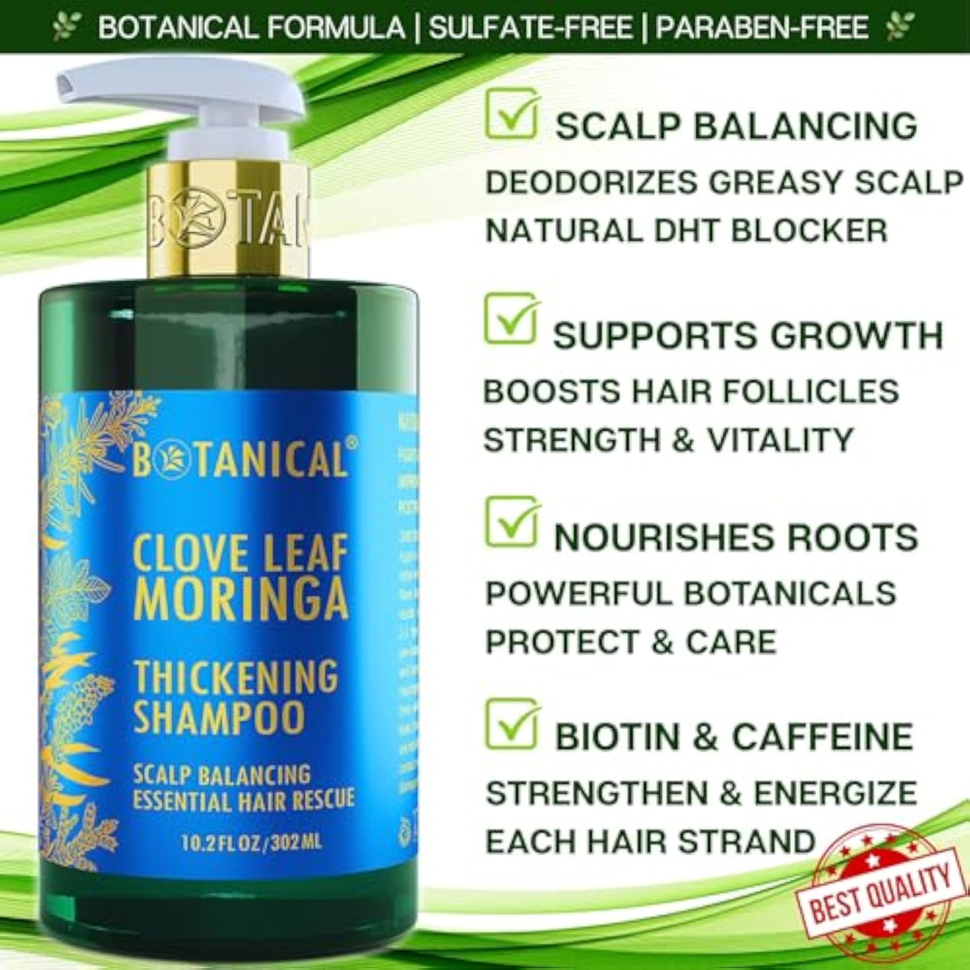 Natural Moringa Shampoo for Hair Loss Prevention