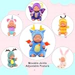 6 Pcs 3 1 cm Mini Poupées Jouet Action Figurines Mini Poupée Dormante avec des vêtements colorés d'animaux Poupée réaliste Ornement pour les tout-petits