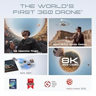 Antigravity A1 Infinity Bundle (3 High-Capacity Batteries) - 8K 360 Drone for Immersive Flight, Point-to-Fly Motion Control, Obstacle Avoidance, Deep Track, Auto Return, 10km Transmission, Auto Edit