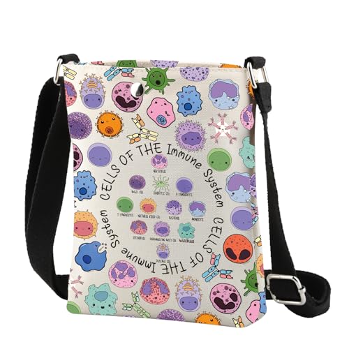 CMNIM Immunologist Gifts Biology Lovers Gift Cells of the Immune System Crossbody Bag Microbiology Gift Science Teacher Gifts