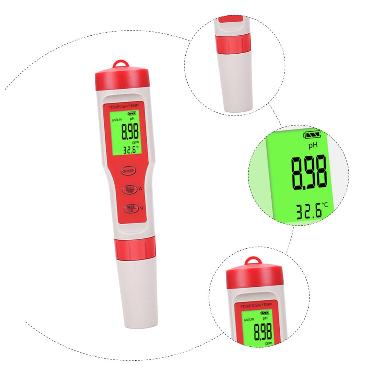 Testeur De Qualité De Eau Numérique Ph Ec Température Pour Aquariums Piscines Et Hydroponie