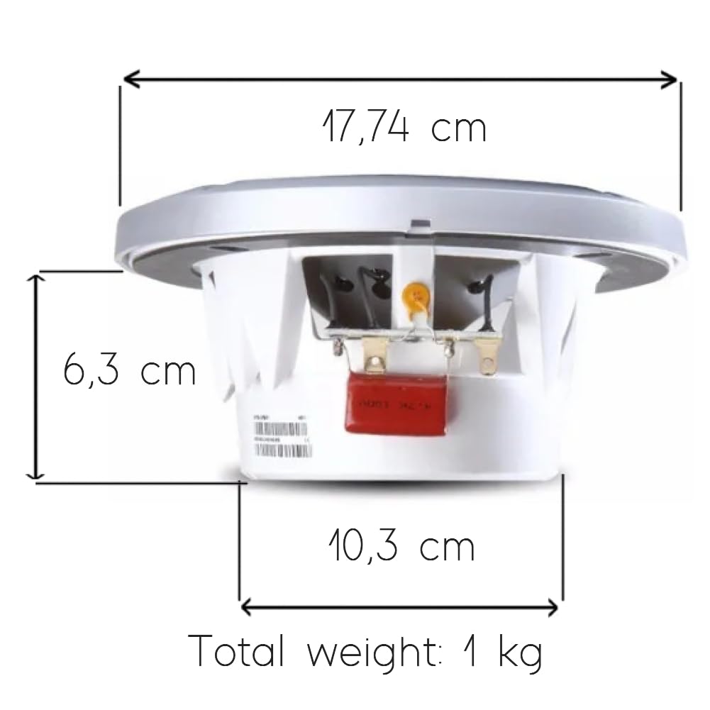 KIT SET PER ALPINE SPS-M601 2 altoparlanti coassiali a 2 vie marini, da 16,5 cm 165 mm 6,5" impermeabili water proof 35 watt rms 110 watt max 4 ohm, piscina barca mare, a coppia + accessori omaggio