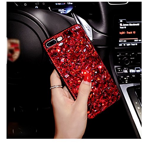 Black Lemon Phone Case For Iphone 7 Plus/Iphone 8 Plus Case For Womens And Girls Soft Silicone Iphone Cases Cover Cute Bling Rhinestones Glitter Diamond Hard Back Rubber Bumper Protective Case (Red) #TOP2