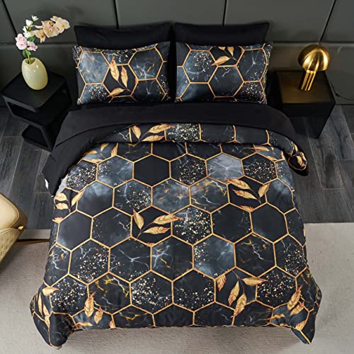 Angiyuin FULL Size, 3D Hexagon Geometric Bedding Comforter Set thumb #1