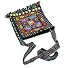 Yurosaiy Bestickte Schultertasche Vintage Ethno Umhängetasche Mit Quasten und Holzperle Bunt Blumen Stickerei Handtasche Klassisch Boho Stoff Crossbody Tasche Bestickte Tasche 29×25cm Blau #2