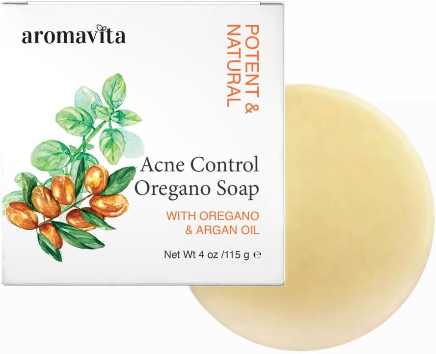 Facial Herbal Soap Oregano Oil Soap Bar for Face and Body - Argan and Oil of Oregano - for All Skin Types, for Healthy Looking Skin