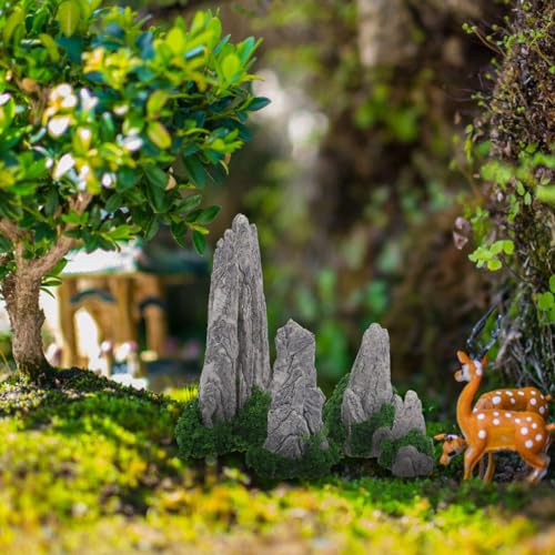 8pcs Zen Garden Decoration Asian Bonsai Mountain Figure Aquarium Mini Mountain Sculpture Miniature Garden Accessories Flower Pot Decoration Tank Decline Rock - Image 2