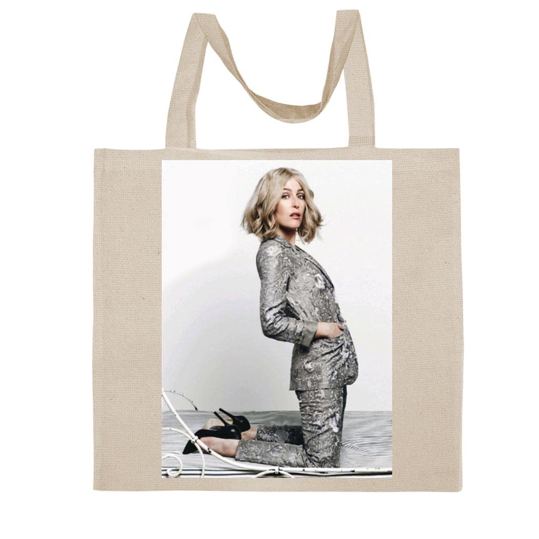FC CarinoGillian Anderson - A Nice Graphic Cotton Canvas Tote Bag FCA #FCAG733725, Natural, 15X16