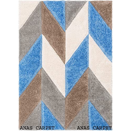 Image of SAGON Anti-Skid Shaggy Carpet Rug for Home | Ultra-Soft Plush Floor Mat for Living Room & Bedroom | Non-Slip, High-Density, Cozy Luxury Decor| 6 x 9 Feet Sky Stone