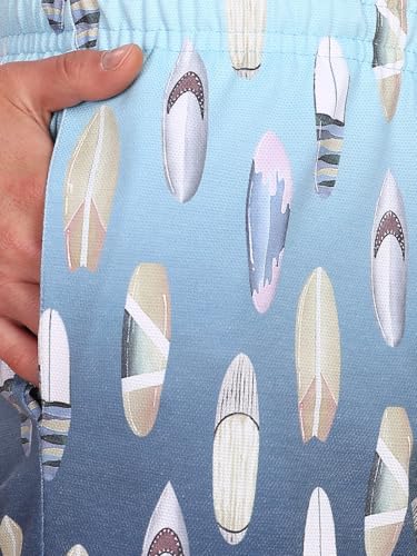 Image of BULLMER Regular Fit Cotton Blend Summer Shorts for Men - Pack of 1 | Printed Shorts for Men Blue