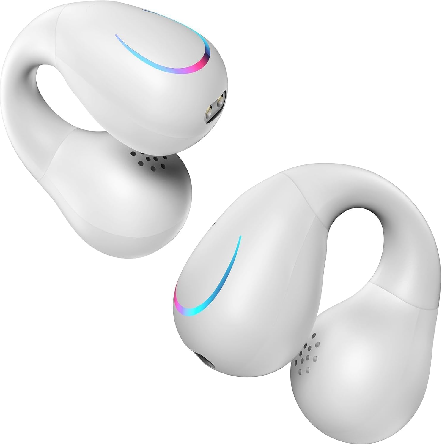 Auricolari aperti sopra l'orecchio con clip, cuffie wireless Bluetooth impermeabili a conduzione ossea per fitness e corsa, vestibilità sicura per orecchie piccole, resistenti al sudore per
