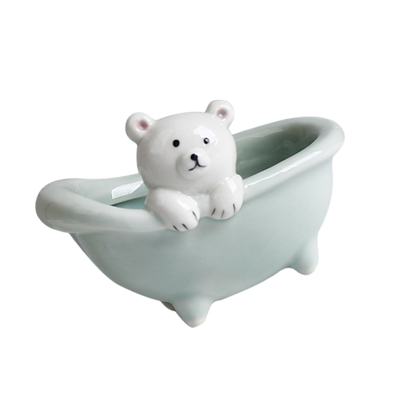 Msioytog Ceramic Fleshy Plant Container Planter Bear Shape Window Box Cactuses Plant Container Mom Bedroom Desk Desk Decoration Ceramic Planter