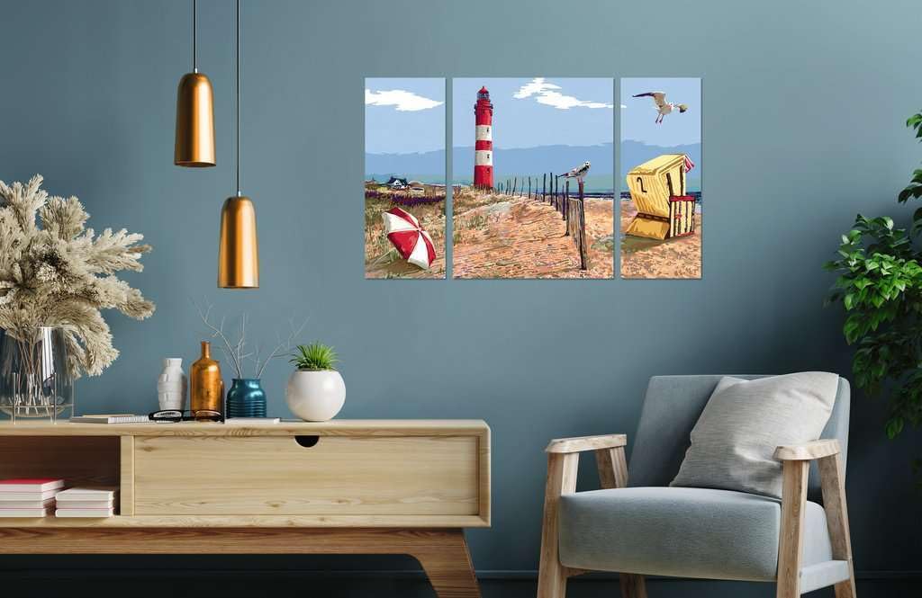 Ravensburger CreArt 20277 - An der Küste - Triptychon Malen nach Zahlen Erwachsene, DIY Malset mit Pinsel und Acrylfarben, Geschenk für Frauen und Männer, Malen für Erwachsene