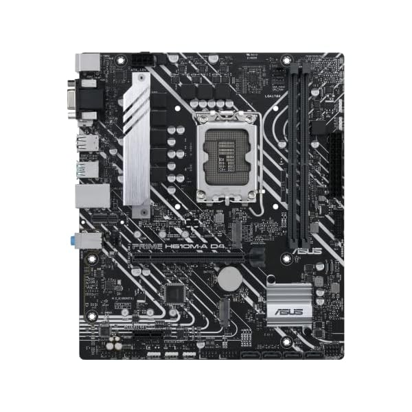 ASUS Prime H610M-A D4 - Placa Base mATX Intel H610 LGA 1700 (DDR4, PCIe 4.0, Dos M.2, LAN Intel Gigabit, DisplayPort, HDMI, VGA, USB 3.2 Gen. 2, SATA 6 Gbps, RGB direccionable y Aura Sync) - Image 3