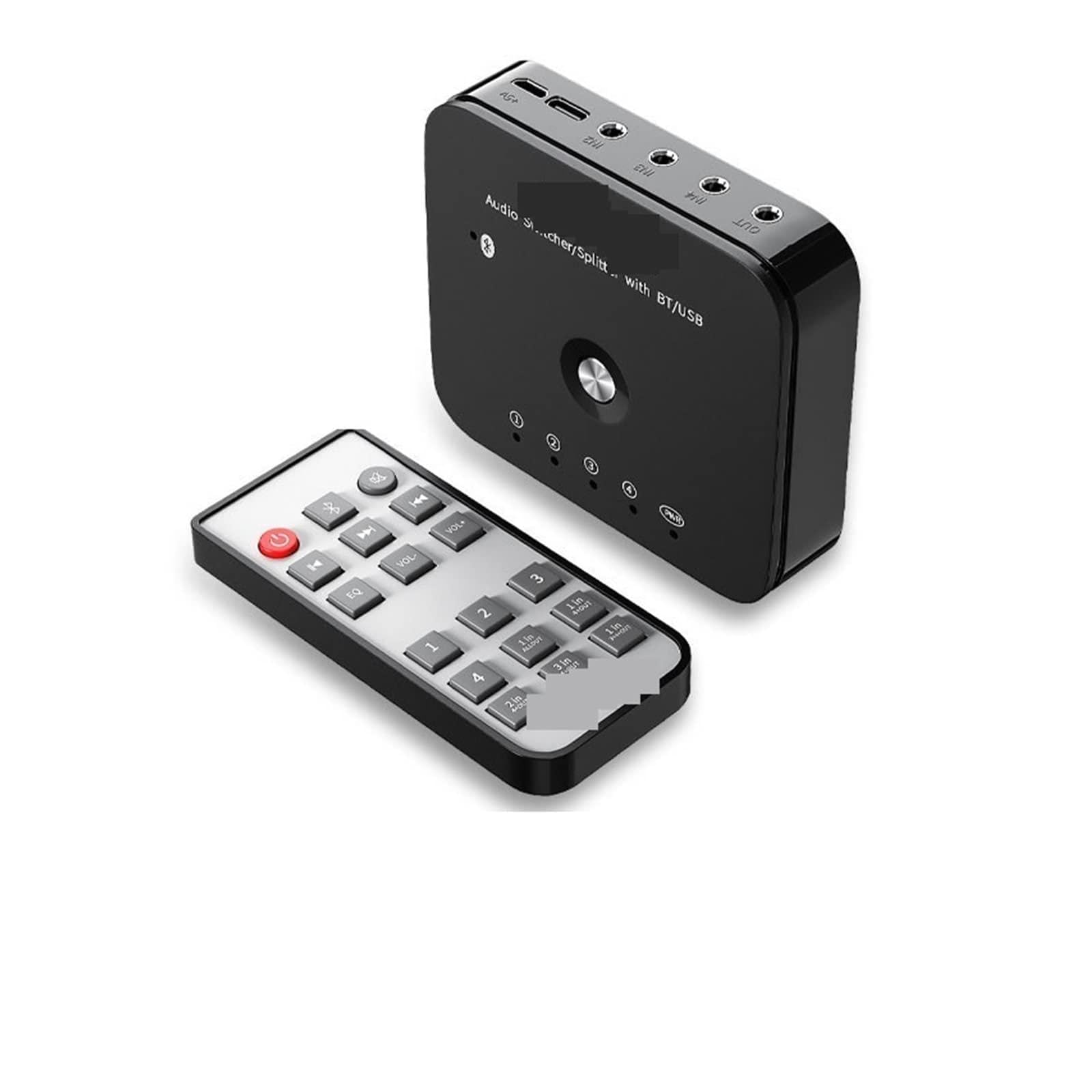 Commutatore Video, Switcher stereo HIFI a 4 porte da 3,5 mm 3 IN 1OUT Wireless Music Ricevitore 5.0 Adattatore audio(1)