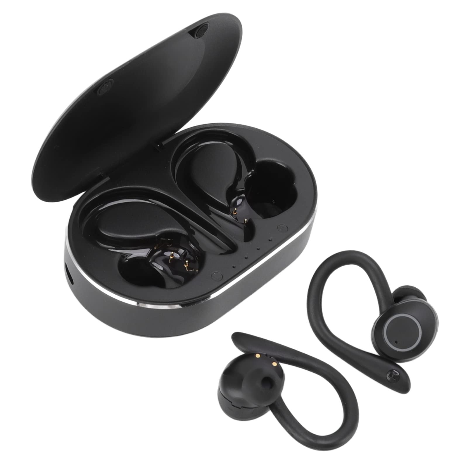 in Ear Earphones Stereo Sound Earbud with Earhooks,Wireless Earbuds Bluetooth Headphones with Mic,Noise Cancelling Headphones for Driving Sports Travel Black