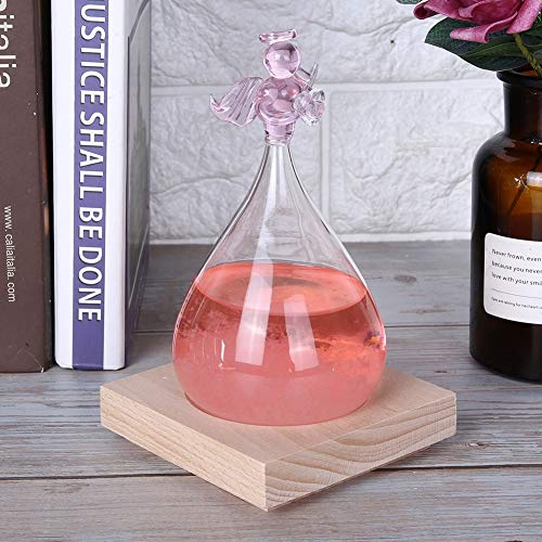 Fdit Botella de Pronóstico del Tiempo de Cristal de Tormenta con Detección de de Temperatura para Decoración del Hogar, Regalo, Día de San Valentín, Cumpleaños, Aniversario, Navidad, (PINK)