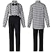 Boys Summer Suits Set Cotton Plaid Suspender Pants Suit for Boys with Bowtie for Beach Wedding Outfit