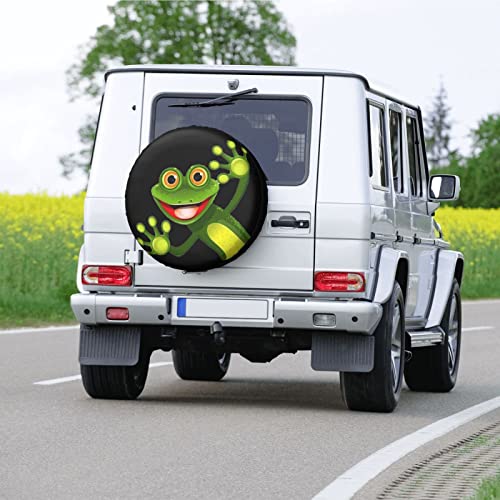 Image of Funny Cartoon Frog Smile Spare Tire Cover Waterproof Dust-Proof Tire Wheel Protectors Universal Fit for Wrangler Rv SUV Truck Travel Trailer Accessories 14 inch 15 inch 16 inch 17 inch