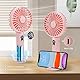 TRIXES Tragbarer Handventilator – integrierter wiederaufladbarer USB-Akku – LED-Anzeige mit 5 Geschwindigkeitsmodi – Büro, Outdoor-Aktivitäten, Reiseutensilien