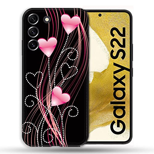 Coque Samsung S22 anti rayures style coeur rose pour éviter les chocs