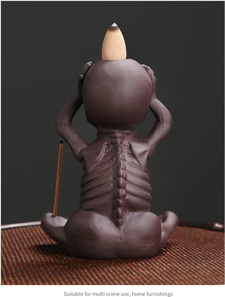 Ceramic Skull Backflow Incense Burner Smoke Waterfall Incense Holder Creative Halloween Aromatherapy Burner Ornament Home Decor (3Pcs)