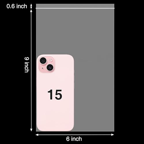 Miniatura 2 de Bolsas De Plastico Para Negocio, 120 bolsas de plástico de 6 x 9 pulgadas, 2 mil de grosor, bolsas transparentes con cremallera para joyas, bolsas