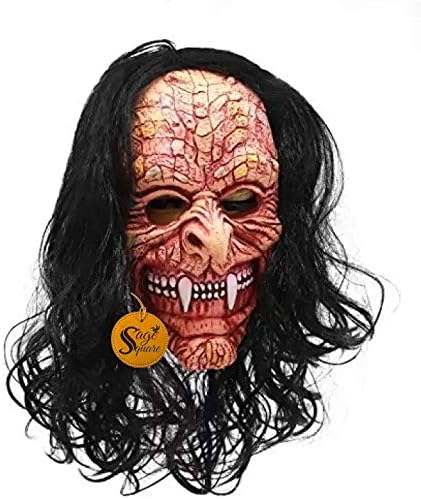 Sage Square Rubber Latex Funny Scary Horror Full Face Mask for Costume Prank Party Halloween Holi Function Drama (Random) (Pack of 2)