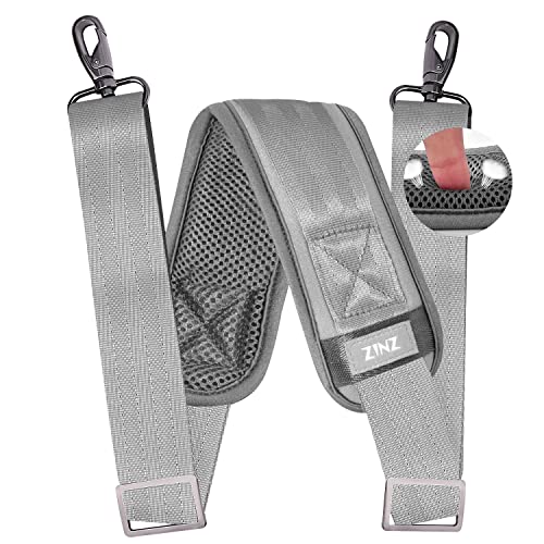 Image of ZINZ 79 inch Shoulder Strap, Extra-thick Fixed Cushion Pad and Dual Clasps Universal Replacement Strap with Metal Swivel Hooks for Laptop Bags, Luggage Bags, Camera, Crossbody (200cm,Gray)