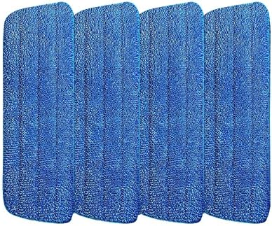 4 Pack Microfiber Cleaning 18” Pads Compatible with Bona Mop，Microfiber Mop Pads for Hardwood Floor for Mop，Washable Microfiber Mop Pads Refills Replacement Mop Heads for Floor Cleaning