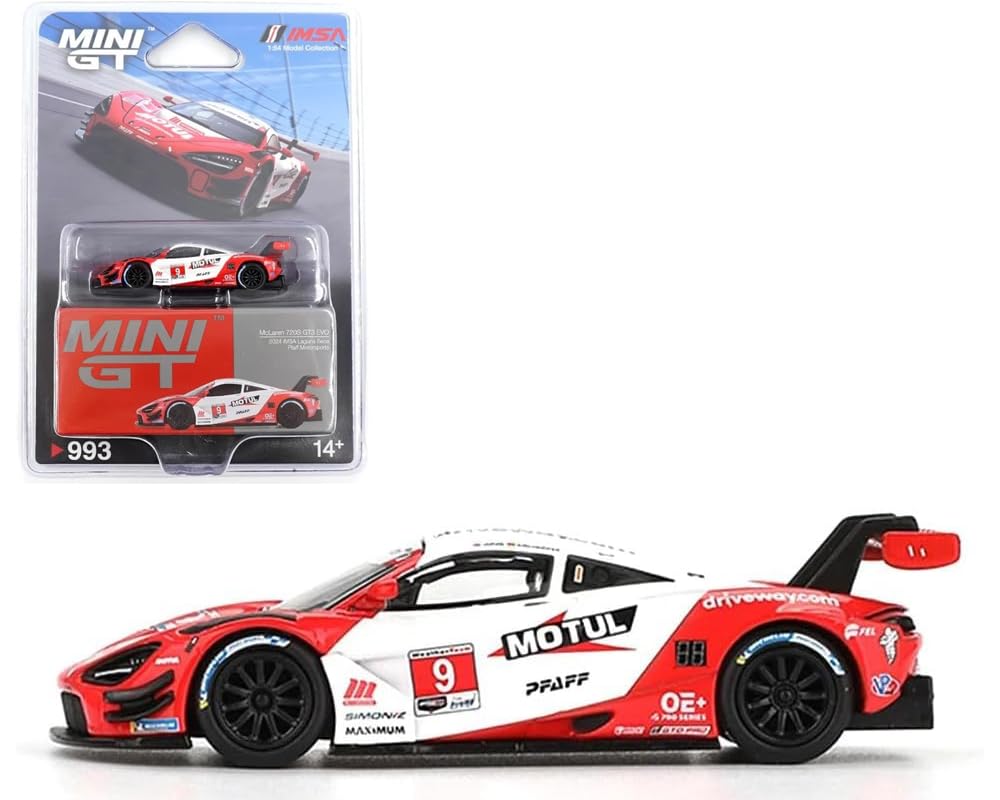 Diecast Model Car Compatible for McLaren 720S GT3 Evo Pfaff Motorsports 2024 IMSA Laguna Seca Limited Mini GT 1:64 Edition MGT00993