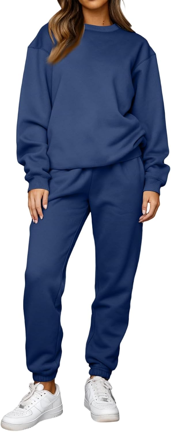 Women's Casual Sweatsuits Long Sleeve Pullover Sweatshirt Two Piece Set Jogger Pants Loungewear Tracksuit