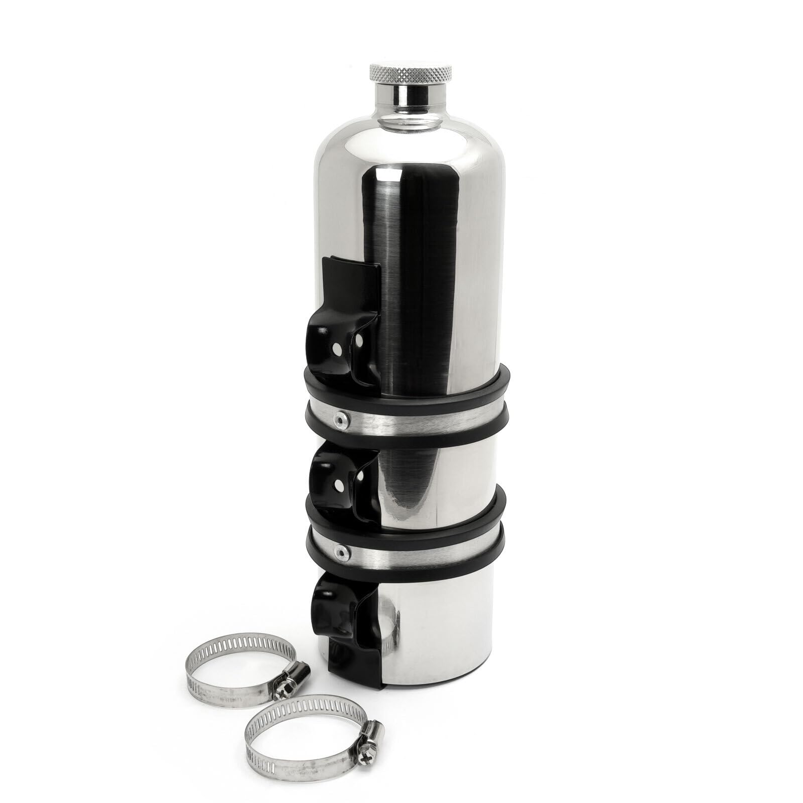 Benzin Reserveflasche Edelstahl Poliert mit Halter 1,5l