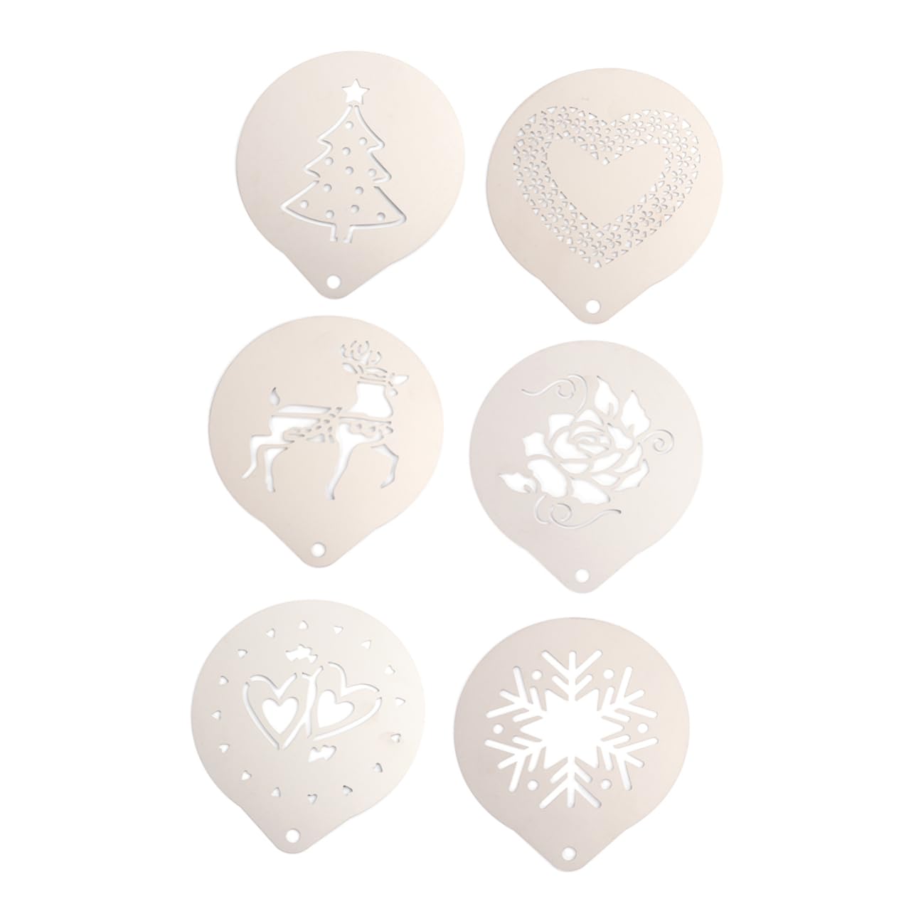 DECHOUS 3sets Stencil Inossidabile Per Latte Art Per Cappuccino e Facili e Utilizzare Per e Del