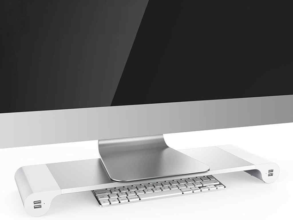 Universal Laptop Multimedia TV Computer Extension Stand with 4USB (Silver)