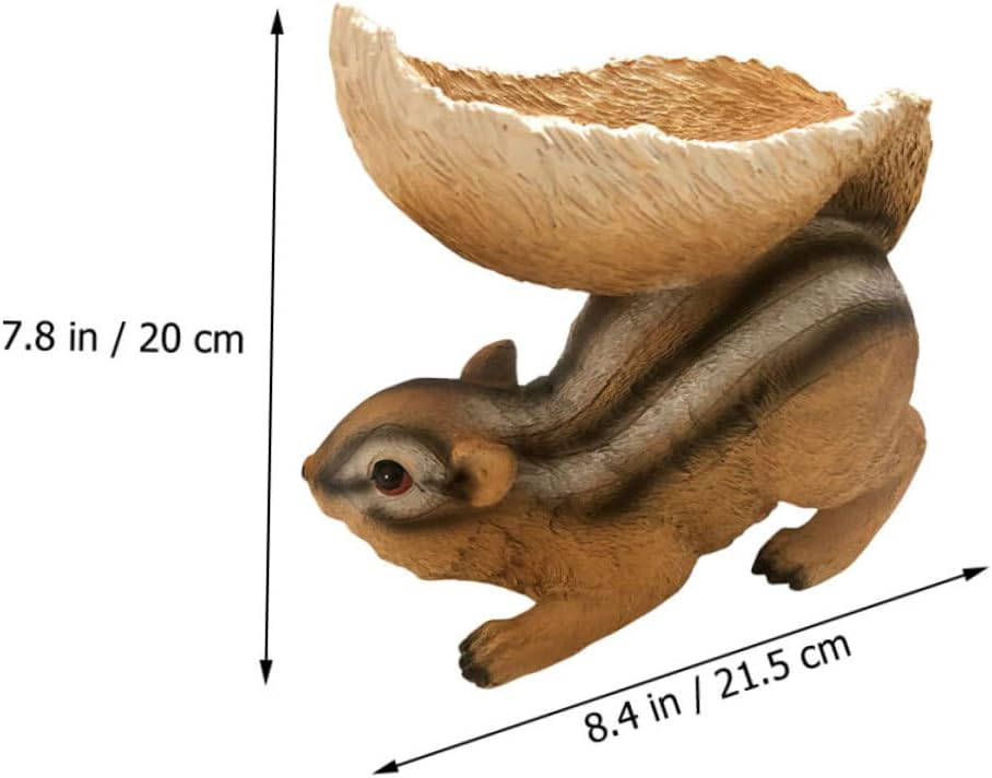 YARNOW 1pc Lifelike Squirrel Feeder Decoration Realistic Resin Craft for Garden Lawn and Home Outdoor Decor Charming Animal Design