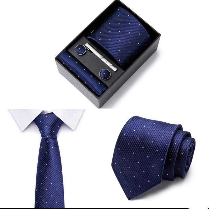 Set de corbata, pañuelo y gemelos para hombre en caja miniatura 3