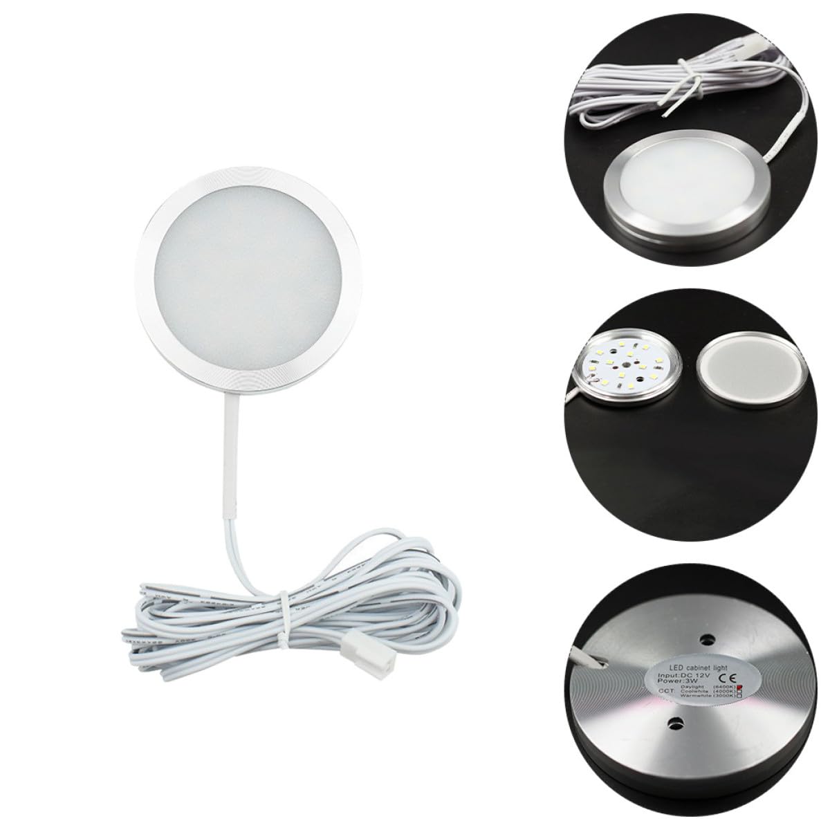 Lampada LED da Incasso 12V Rotonda 4 Pezzi per Camper Luce Soffitto Bianca Faretto LED Compatto Alluminio